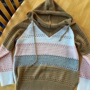Knit hooded sweater